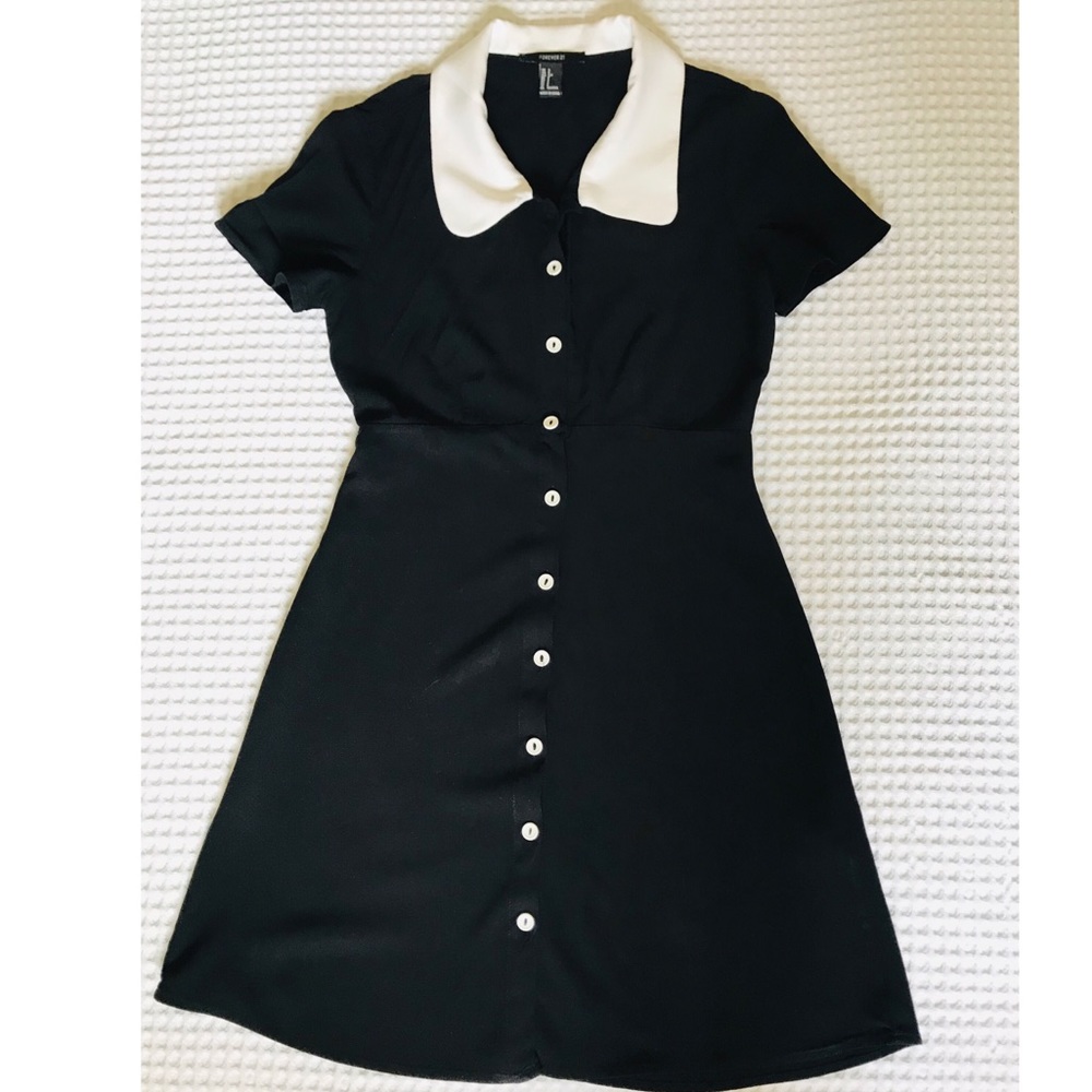 Black button down dress